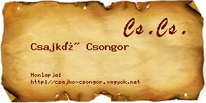 Csajkó Csongor névjegykártya