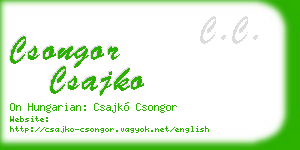 csongor csajko business card