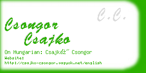 csongor csajko business card